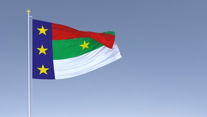A bandeira de Vitória da Conquista,  município do estado da Bahia, Brasil - Ilustração 3D