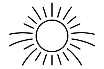 Obraz premium Illustration of a Black and White Sun with Rays Emanating Outwards