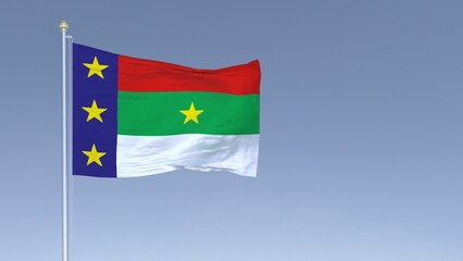 A bandeira de Vitória da Conquista,  município do estado da Bahia, Brasil - Ilustração 3D