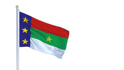 A bandeira de Vitória da Conquista,  município do estado da Bahia, Brasil - Ilustração 3D