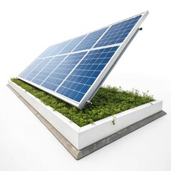 solar panels on white background