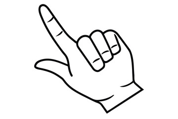 Obraz premium Simple Line Art Hand Pointing Upward as if to Select or Choose