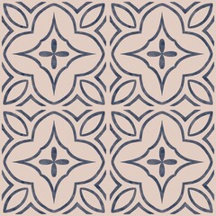 Deep blue Mediterranean tile seamless pattern