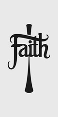 Faith Cross Vector Graphic for T-Shirt Design