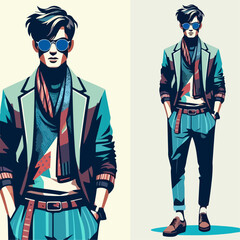 illustratin of people in stylish fashion