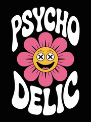 Psychedelic Flower Power 1960s Retro Graphic