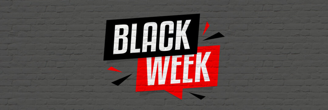Black week on speech bubble