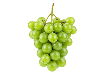 Isolated bunch of green grapes, fresh fruit, healthy eating and vegan lifestyle concept