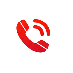 Minimalist Red Phone Icon &ndash; Vector Symbol for Call, Mobile, UI, Communication