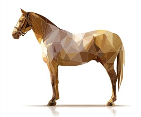Obraz premium Polygonal illustration of a majestic horse in a stylized geometric design showcasing elegance
