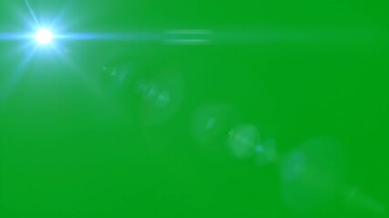 Bright lens flare with glowing light and bokeh effects on a vibrant green background - Powered by Adobe