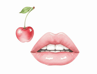 Berry Blush Sweet Cherry Blush isolated watercolor vector illustration svg