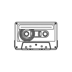 Nostalgic audio cassette tape design evokes retro music vibes for vintage entertainment and throwback content projects, capturing analog sound memories.