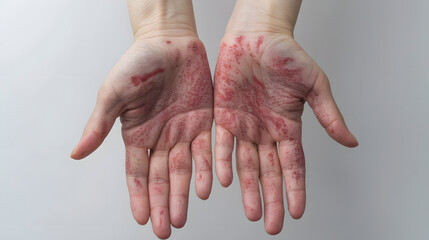 Fototapeta premium Young man with hand foot and mouth disease