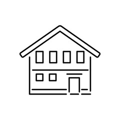 細い線のシンプル家アイコン01