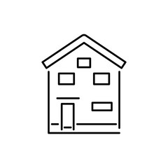 細い線のシンプル家アイコン03