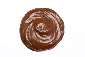 Cream chocolate on a white background