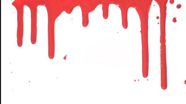 Thick Blood Dripping Down from Top of Screen - Full Frame Transition