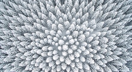 Snow-Covered Trees Seen From Above