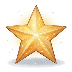 golden star on white background