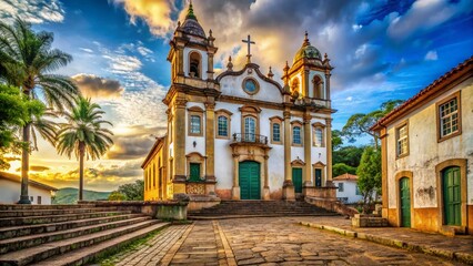 Historic Igreja Matriz Bom Jesus da Cana Verde Church in Araguari, Minas Gerais, Brazil