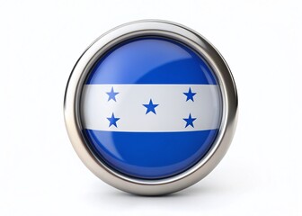 Honduras Flag Round Pin Badge Architectural Detail Close-up