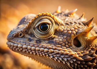 Horned Lizard Close-up: Tejon Ranch Minimalist Photography