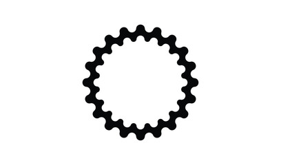 Black cogwheel or gear isolated on a white background