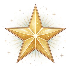 golden star on white background