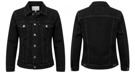 Black denim jacket front  back