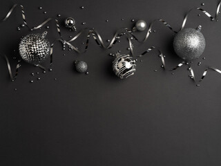 Christmas background with balls and toys