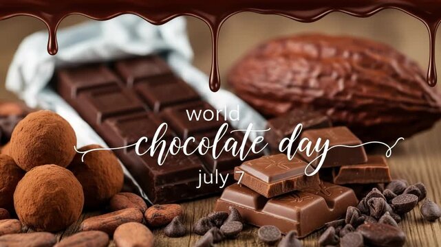 World chocolate day celebration with various chocolate treats - Powered by Adobe