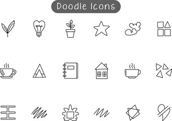 Hand Drawn Monoline Doodle Icons Vector Pack