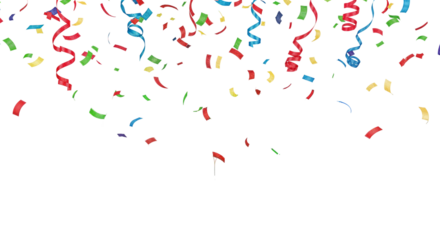 Colorful confetti border frame repeat pattern. Great for a birthday party or an event celebration invitation or decor. Surface pattern design.