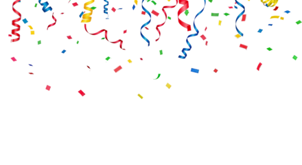 Colorful confetti border frame repeat pattern. Great for a birthday party or an event celebration invitation or decor. Surface pattern design.