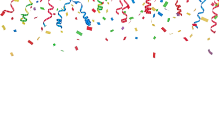 Colorful confetti border frame repeat pattern. Great for a birthday party or an event celebration invitation or decor. Surface pattern design.