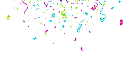 Colorful confetti border frame repeat pattern. Great for a birthday party or an event celebration invitation or decor. Surface pattern design.