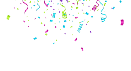 Colorful confetti border frame repeat pattern. Great for a birthday party or an event celebration invitation or decor. Surface pattern design.