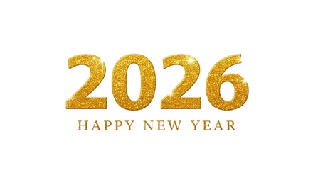 Festive gold 2026 text adorned with glitter, symbolizing New Years Eve celebration, ideal for holiday cards, decorations, and joyful greetings for the season. High quality photo