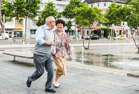 Happy senior couple having fun together