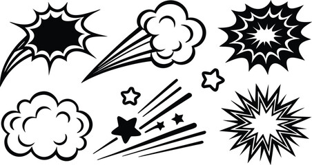 Comic Book Explosion and Burst Elements