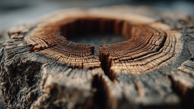 Tree stump displaying natural growth rings surrounded by earthy textures illustrating adaptive nature of trees