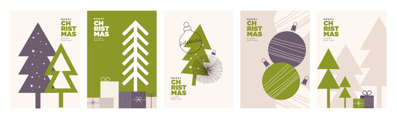 Naklejka na ściany i meble Modern abstract Christmas and New Year cards for business and personal use. Vector illustrations for holiday greeting card, background, website and social media banner, marketing material. Naklejka na ściany i meble Modern abstract Christmas and New Year cards for business and personal use. Vector illustrations for holiday greeting card, background, website and social media banner, marketing material.