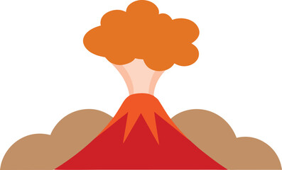 Volcano Eruption Cartoon Vector Illustration