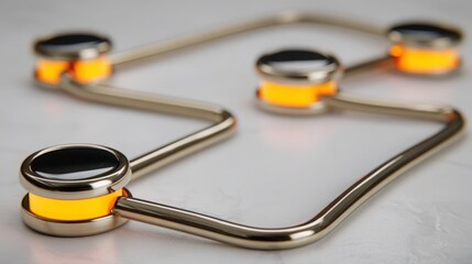 Sleek cell phone with metal frame representing modern communication technology and innovative design in mobile devices