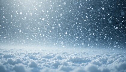 Fototapeta premium Snowstorm effect on a white background, fine snow particles, dreamy winter mood.