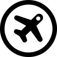 Airplane Icon – Simple Black Flight Symbol