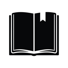 Open Book Silhouette with Bookmark Indicating Knowledge and Learning Journey