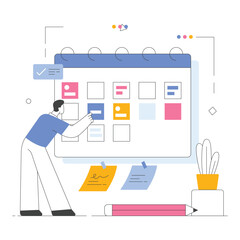 Fototapeta premium Office time management and planning calendar Illustration 
