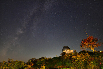 天文台と満天の星空